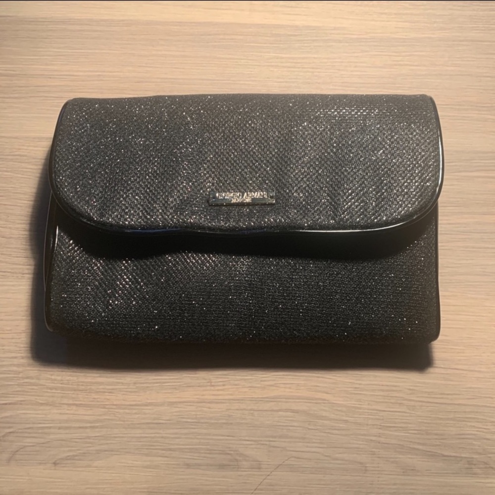 Giorgio Armani Parfums black evening clutch